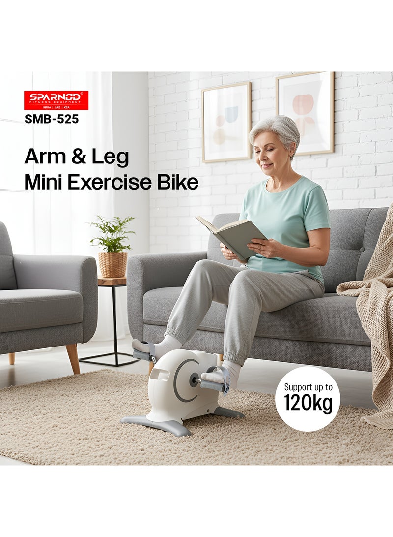 Sparnod Fitness SMB-525 Arm & Leg Mini Exercise Bike with LCD Display, Adjustable Resistance, Portable Under Desk Pedal Exerciser for Home & Office Workout, Compact Steel Frame, 120kg Capacity - Image 2